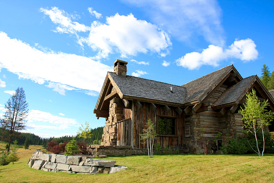 Decorative rock garden with drought-tolerant plantings